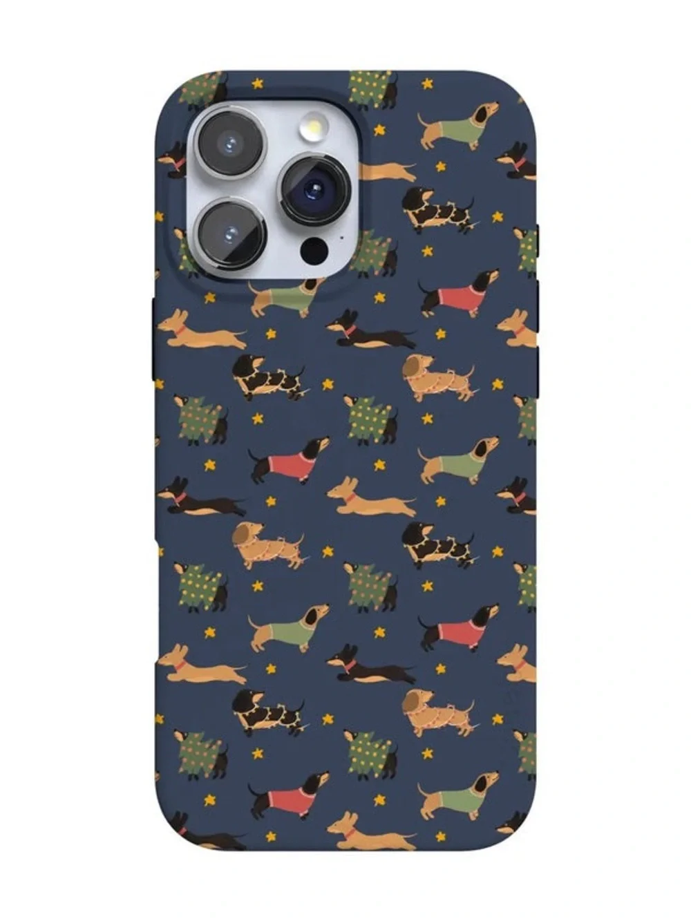 iPhone 15 pro dachshund case, holiday theme, doxies, wiener dog, Christmas